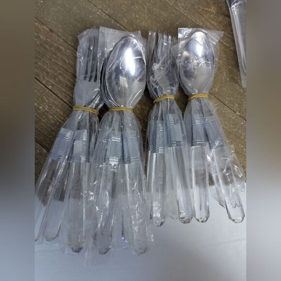 Vintage Zellers Cutlery Set – 20 Piece Acrylic Handle Flatware, New in Box (Kniv - Picture 3 of 8